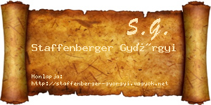 Staffenberger Györgyi névjegykártya